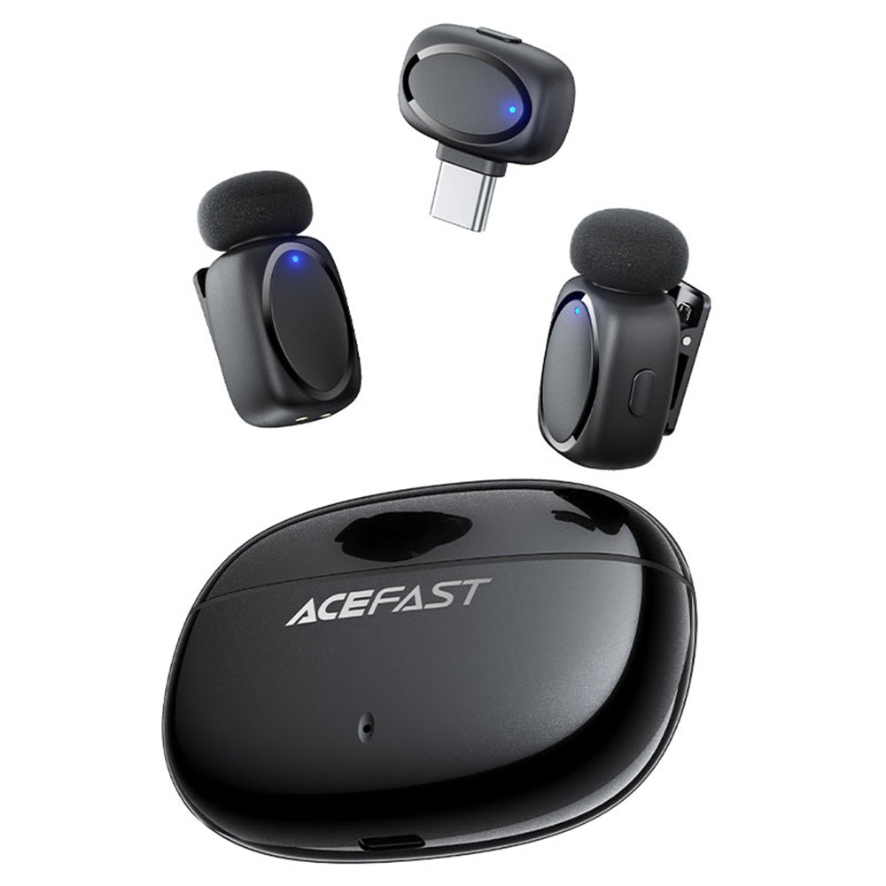 Lavaliera Acefast R2, USB-C, Set 2 bucati, Neagra