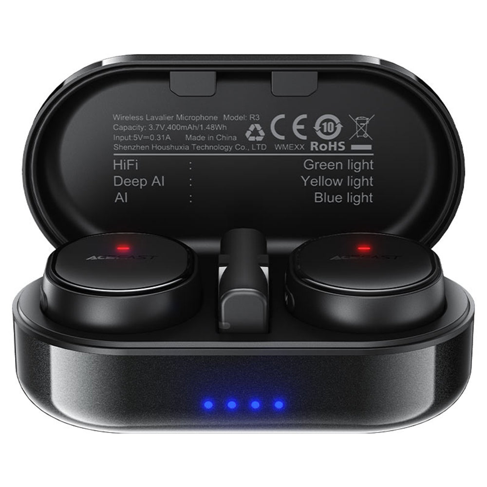 Lavaliera Acefast R3, USB-C, Set 2 bucati, Neagra