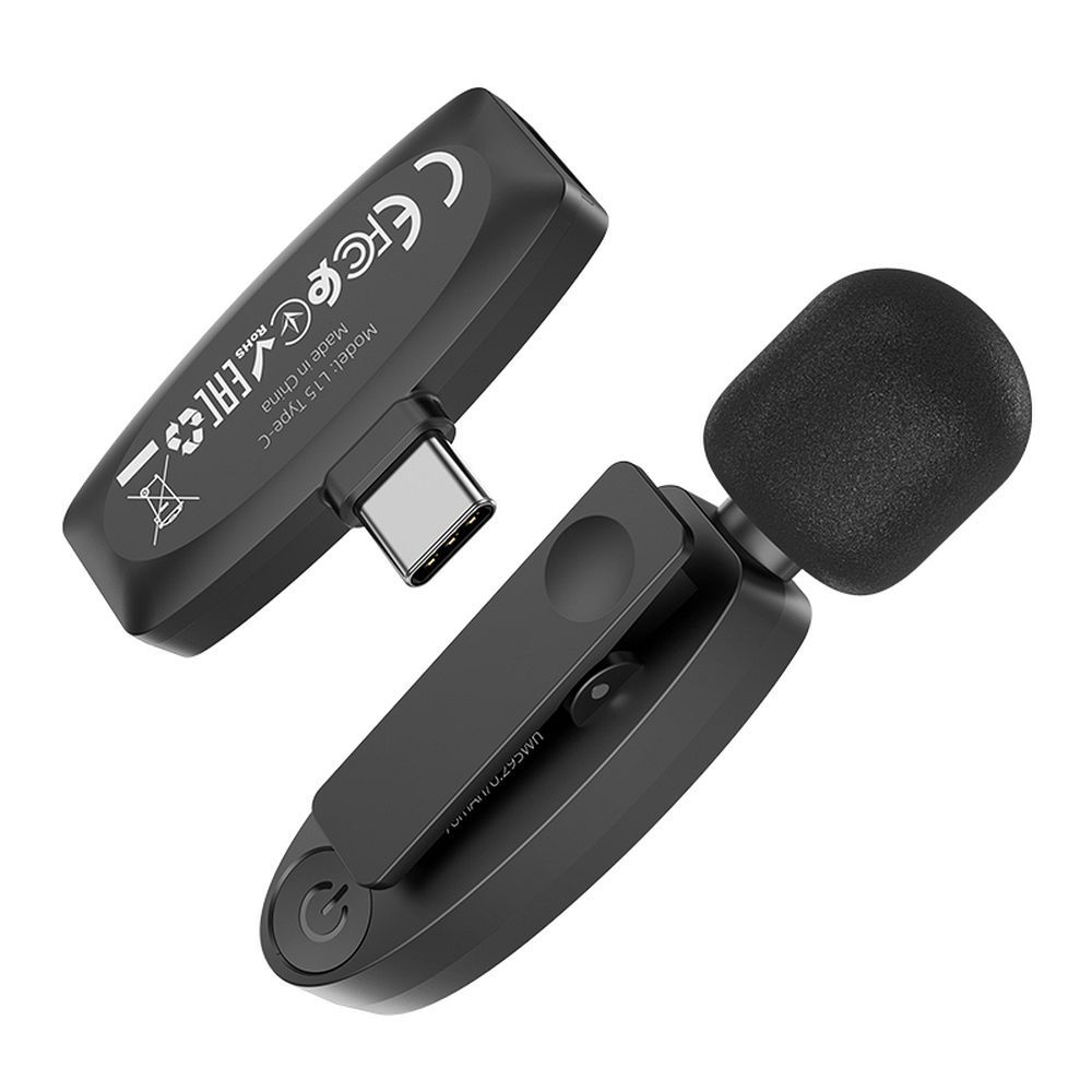 Lavaliera Bluetooth HOCO L15, USB-C, Neagra