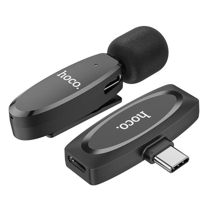 Lavaliera Bluetooth HOCO L15, USB-C, Neagra