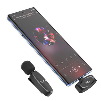 Lavaliera Bluetooth HOCO L15, USB-C, Neagra