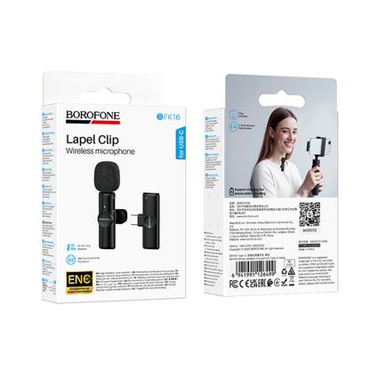Lavaliera Borofone BFK16 Winner, USB-C, Neagra