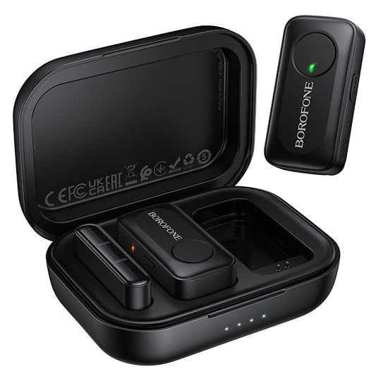 Lavaliera Borofone BFK17 Lemai, USB-C, Set 2 bucati, Neagra