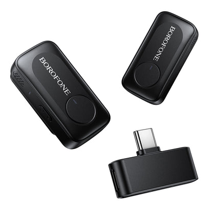 Lavaliera Borofone BFK17 Lemai, USB-C, Set 2 bucati, Neagra