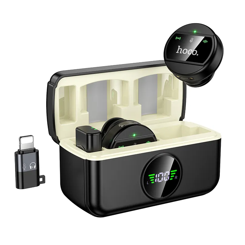 Lavaliera HOCO L22, USB-C / Lightning, Set 2 bucati, Neagra