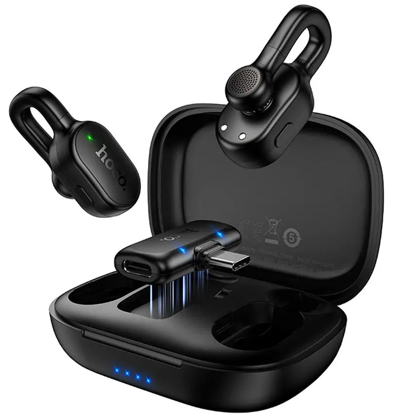 Lavaliera HOCO L27, USB-C, Set 2 bucati, Neagra