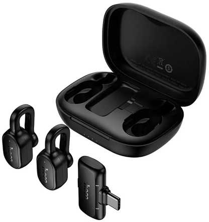 Lavaliera HOCO L27, USB-C, Set 2 bucati, Neagra