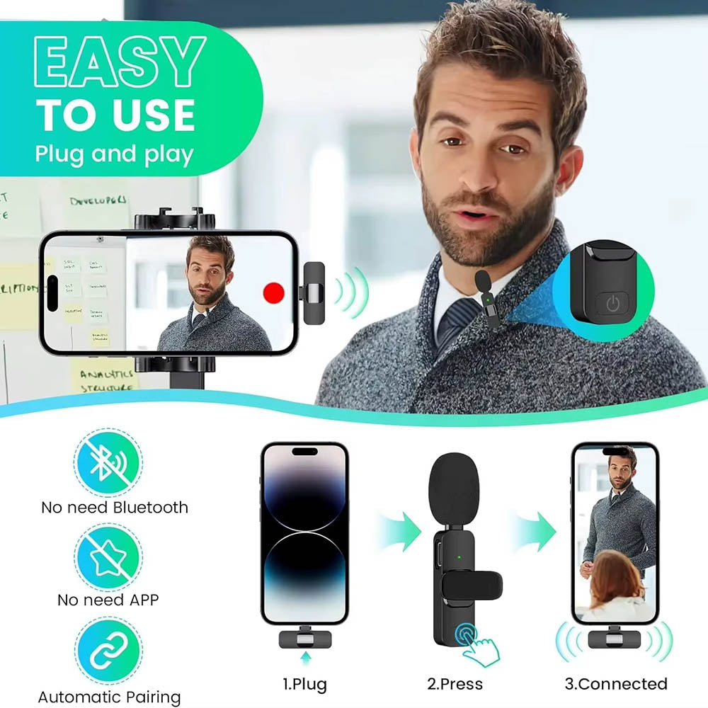 Lavaliera Techsuit LW2, USB-C, Set 2 bucati, Neagra