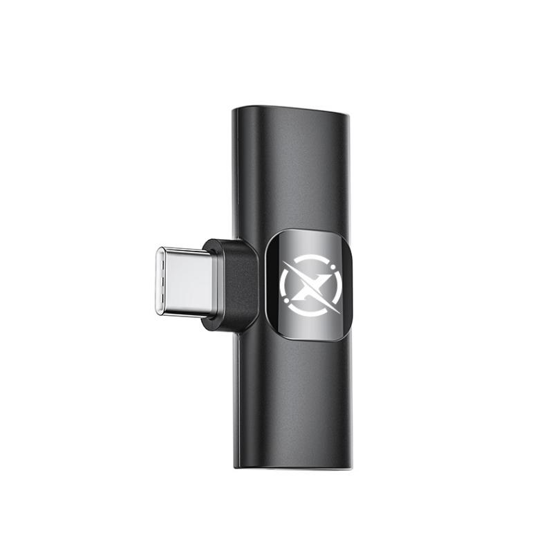 Lavaliera XO Design MC14 Dual, USB-C / Lightning, Set 2 bucati, Neagra