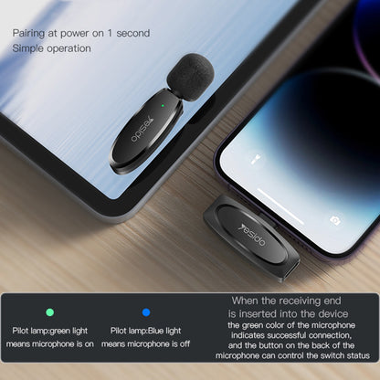 Lavaliera Yesido KR15, USB-C / Lightning, Set 2 bucati, Neagra