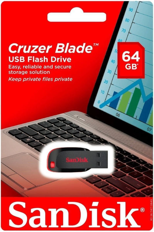 Memorie Externa USB-A SanDisk Cruzer Blade, 64Gb SDCZ50-064G-B35