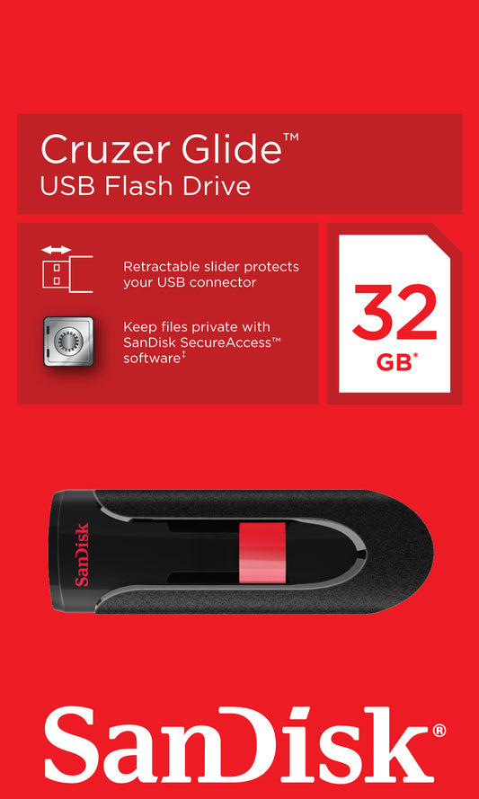 Memorie Externa USB-A SanDisk Cruzer Glide, 32Gb SDCZ60-032G-B35