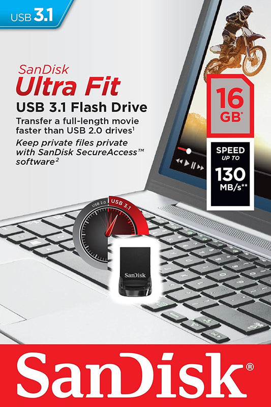 Memorie Externa USB-A 3.1 SanDisk Ultra Fit, 16Gb SDCZ430-016G-G46