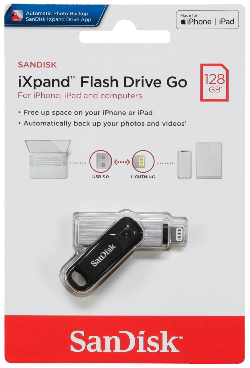 Memorie Externa USB-A 3.0 / Lightning SanDisk iXpand Go, 128Gb SDIX60N-128G-GN6NE
