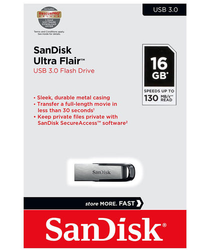 Memorie Externa USB-A 3.0 SanDisk Ultra Flair, 16Gb SDCZ73-016G-G46