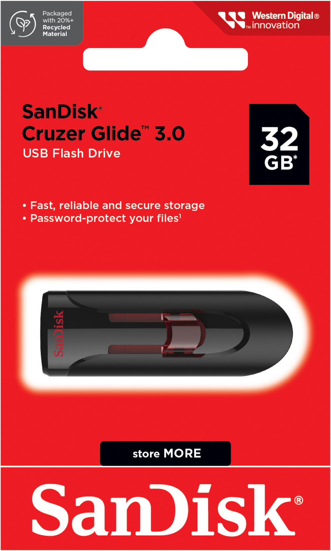 Memorie Externa USB-A 3.0 SanDisk Cruzer Glide, 32Gb SDCZ600-032G-G35