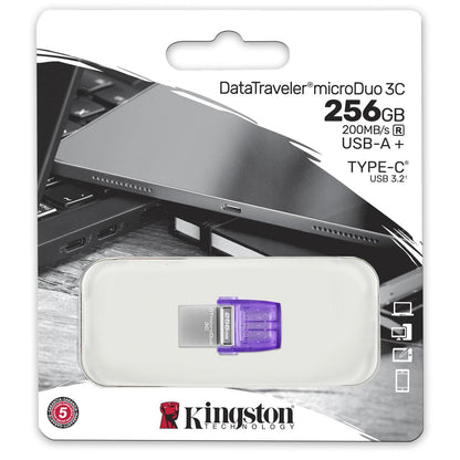 Memorie Externa USB-A - USB-C Kingston microDuo 3C, 256Gb DTDUO3CG3/256GB