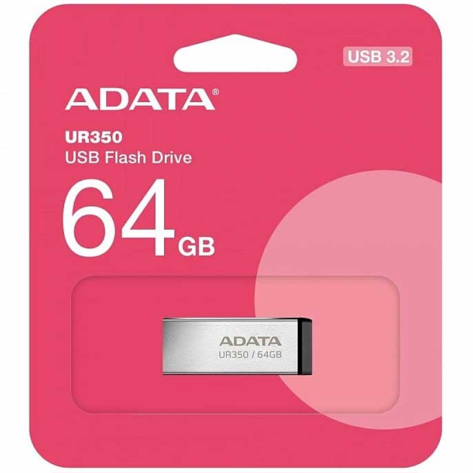 Pamięć zewnętrzna USB-A 3.2 Adata UR350, 64Gb UR350-64G-RSR/BK 