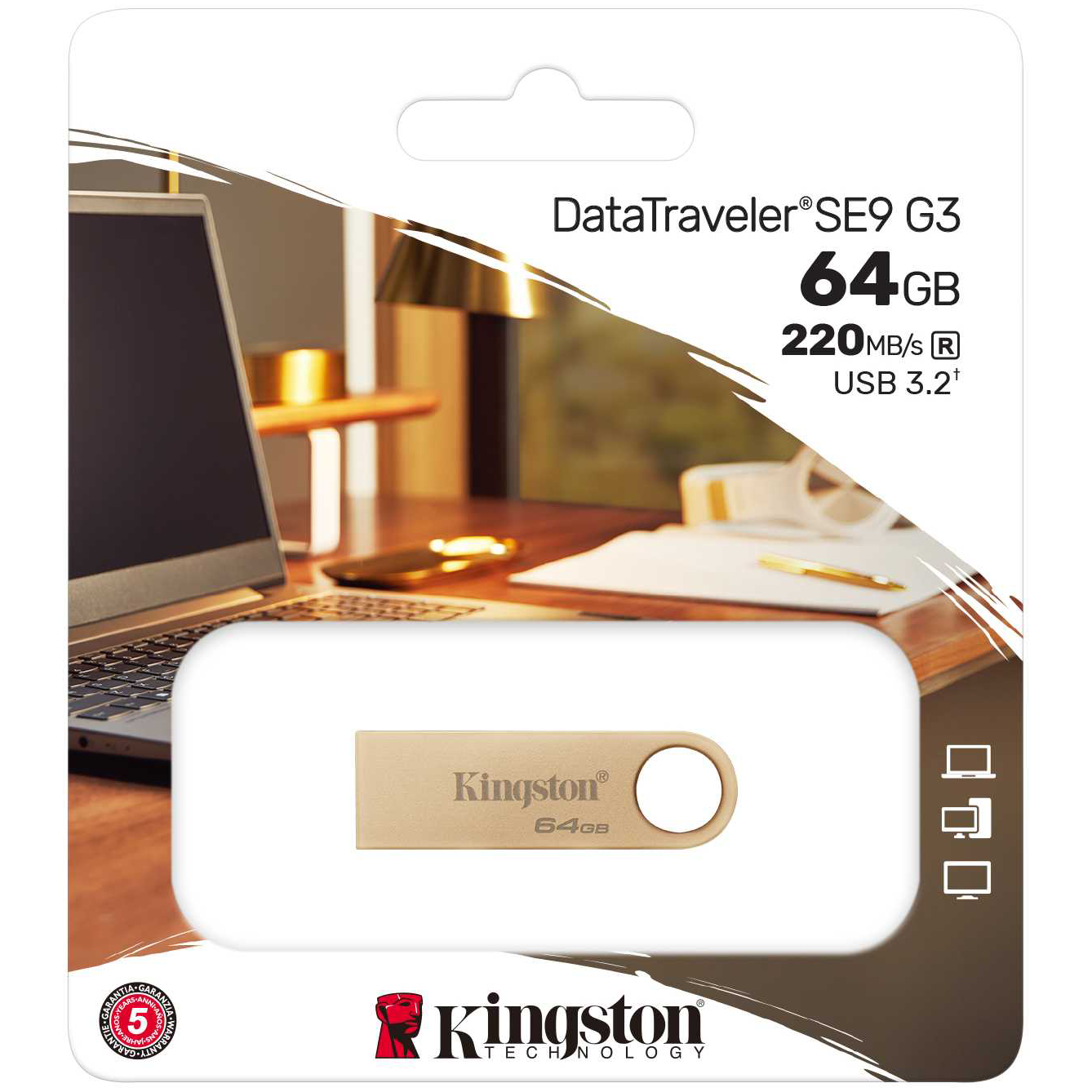 Memorie Externa USB-A 3.2 Kingston DT SE9 G3, 64Gb DTSE9G3/64GB