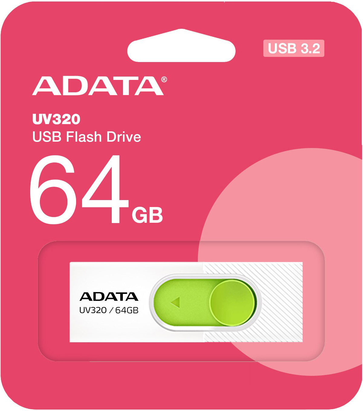 Memorie Externa USB-A 3.2 Adata UV320, 64Gb AUV320-64G-RWHGN
