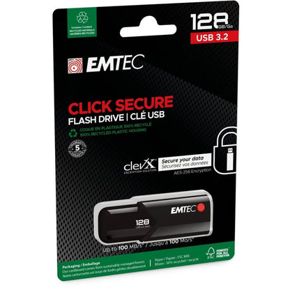 Memorie Externa USB-A 3.2 Emtec B120 Click Secure, 128Gb ECMMD128GB123
