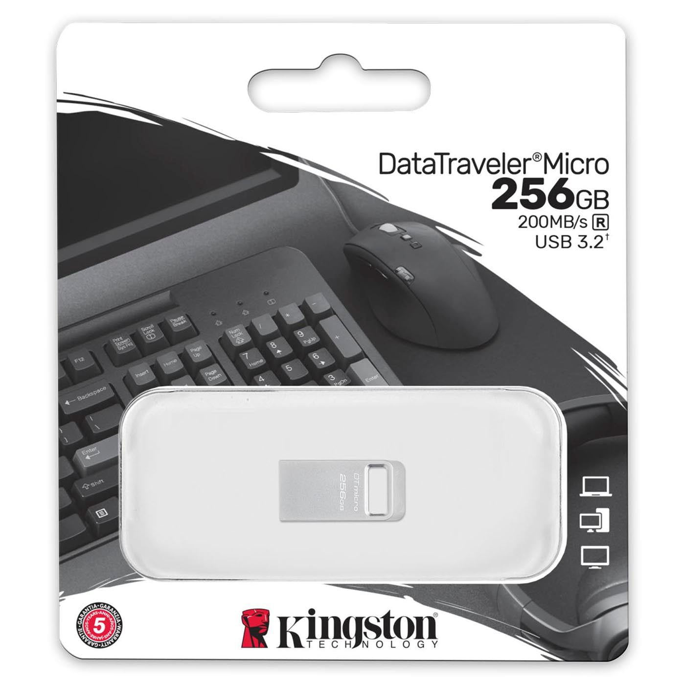 Pamięć zewnętrzna Kingston Micro G2 USB-A 3.2, 256 GB DTMC3G2/256 GB 