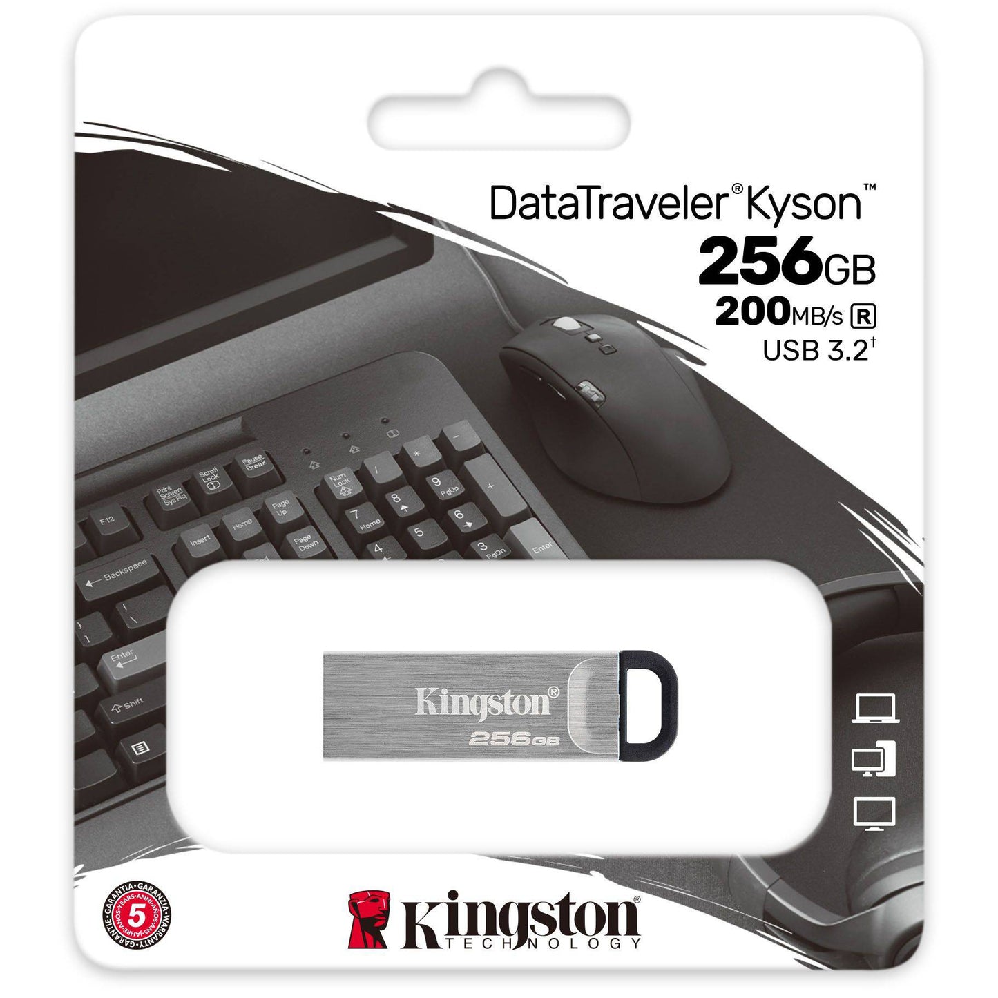 Pamięć zewnętrzna Kingston DT Kyson USB-A 3.2, 256 GB DTKN/256 GB 