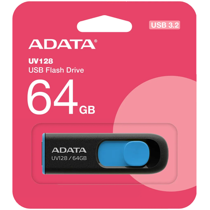 Pamięć zewnętrzna USB-A 3.2 Adata UV128, 64Gb AUV128-64G-RBE 