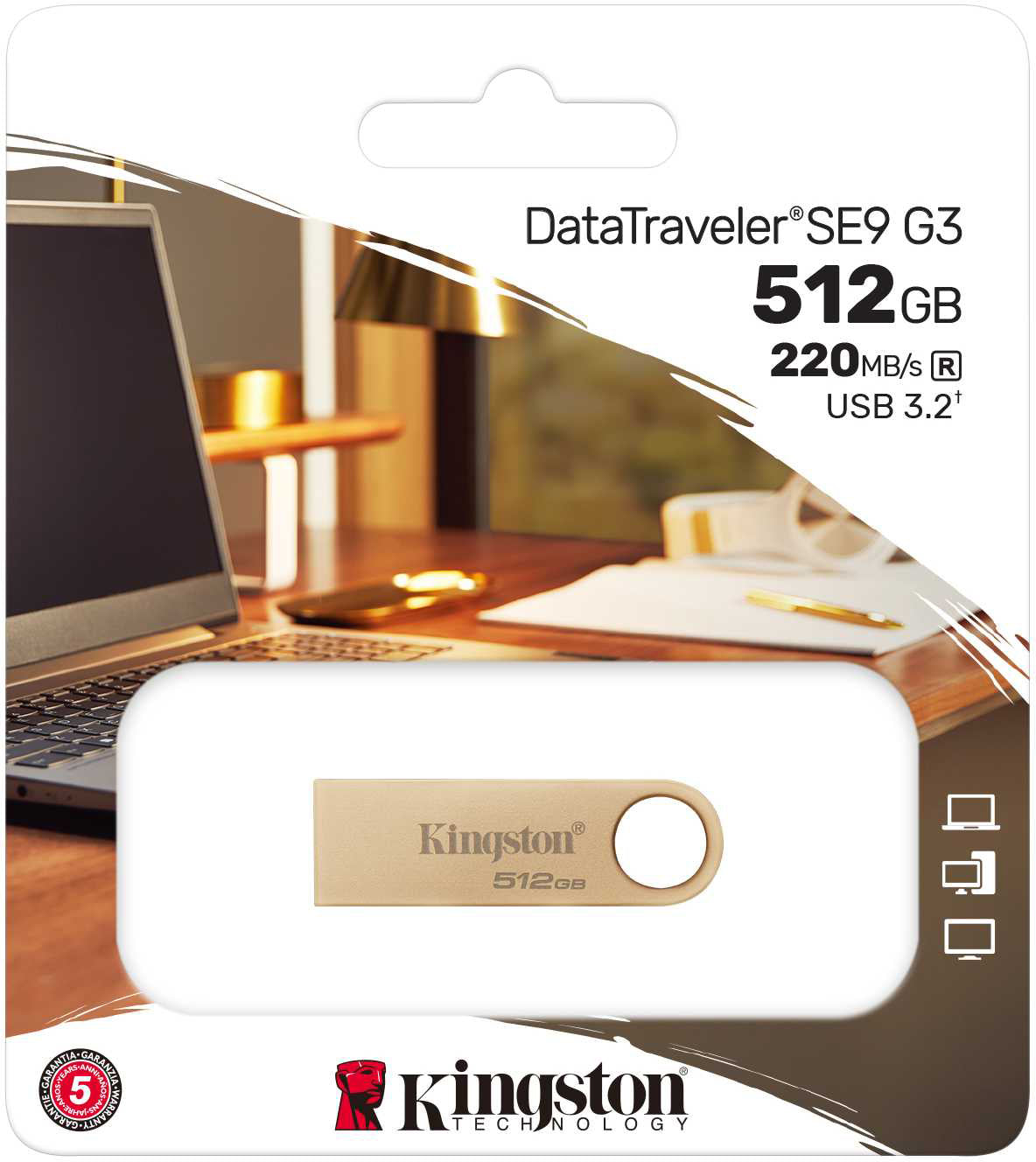 Memorie Externa USB-A 3.2 Kingston DT SE9 G3, 512Gb DTSE9G3/512GB