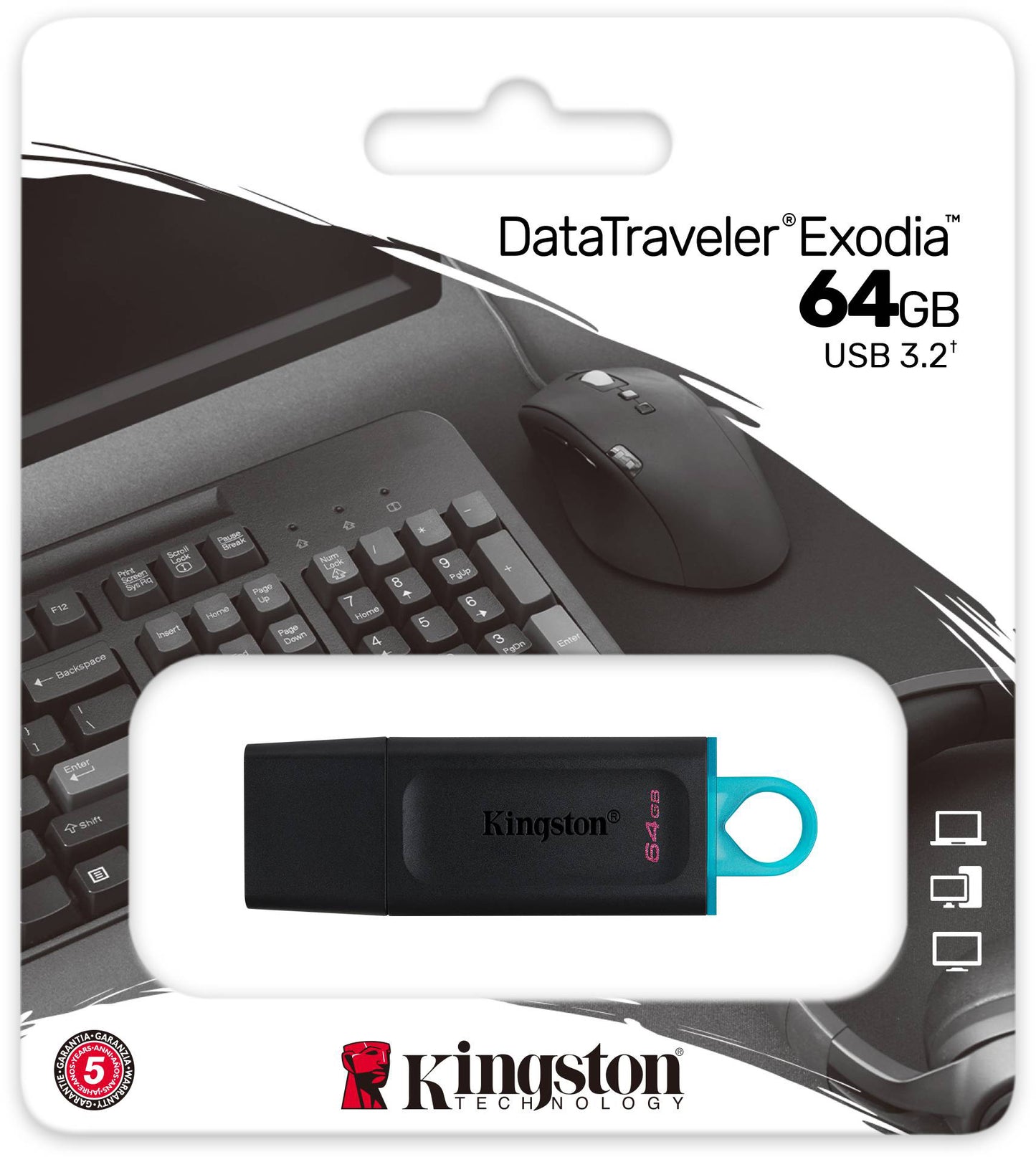 Memorie Externa USB-A 3.2 Kingston DT Exodia, 64Gb DTX/64GB