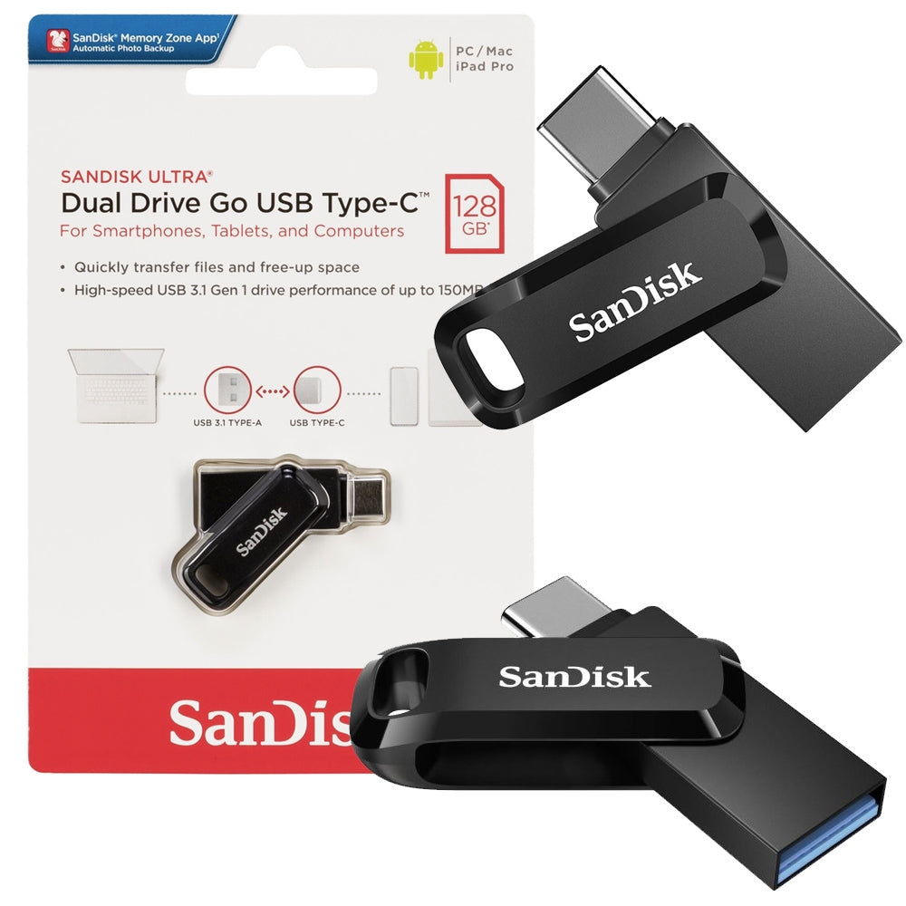 Memorie Externa USB-A 3.2 / USB-C SanDisk Ultra Dual Go, 128Gb SDDDC3-128G-G46