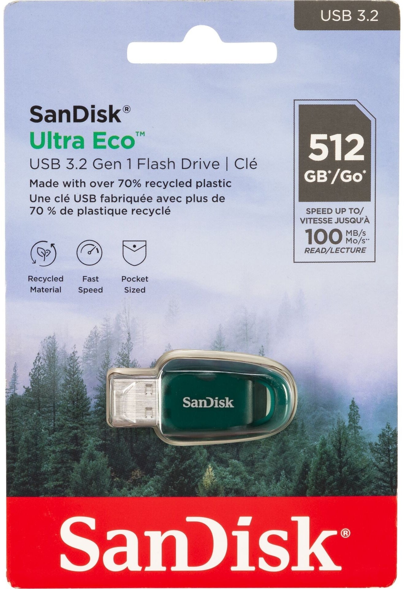 Memorie Externa USB-A 3.2 SanDisk Ultra Eco, 512Gb SDCZ96-512G-G46