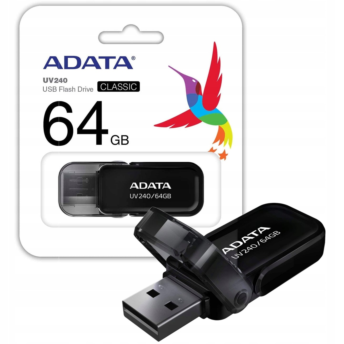 Memorie Externa USB-A Adata UV240, 64Gb AUV240-64G-RBK