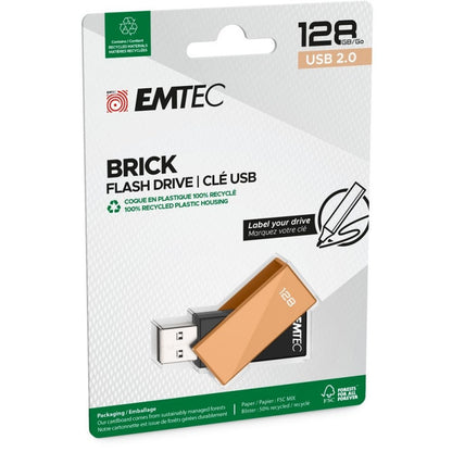 Memorie Externa USB-A Emtec C350 Brick, 128Gb ECMMD128GC352
