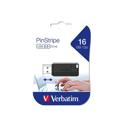 Memorie Externa USB-A Verbatim PenDrive Pinstripe, 16Gb