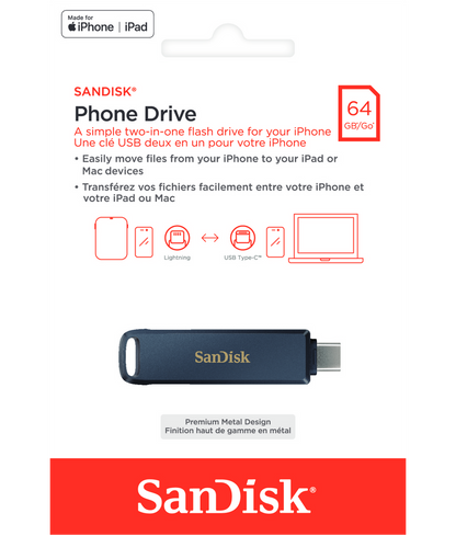 Memorie Externa USB-C / Lightning SanDisk Phone Drive, 64Gb SDIXD0N-064G-GN6NN