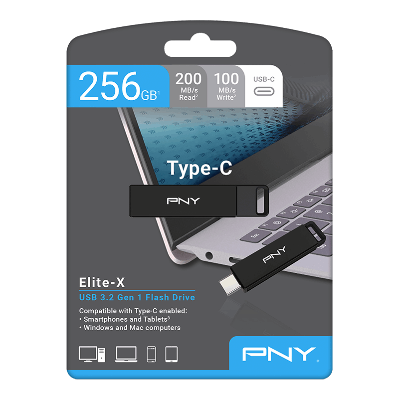 Memorie Externa USB-C PNY PenDrive Elite X, 64Gb P-FDI64GELTXC-GE