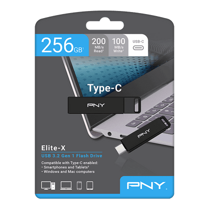 Memorie Externa USB-C PNY PenDrive Elite X, 64Gb P-FDI64GELTXC-GE