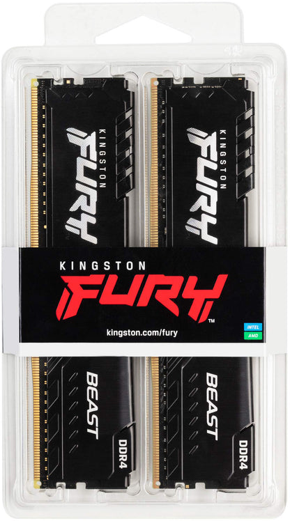 Memorie RAM Kingston Fury Beast, DDR4, 2 x 16GB, 3200MHz KF432C16BBK2/32