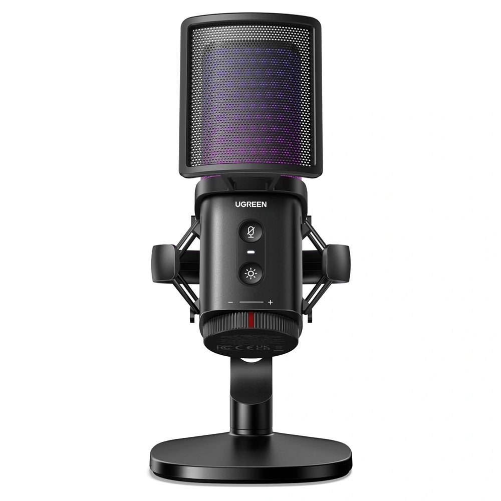 Microfon Cardioid UGREEN  CM581 (65629), RGB, USB-C, 1.5m, Negru