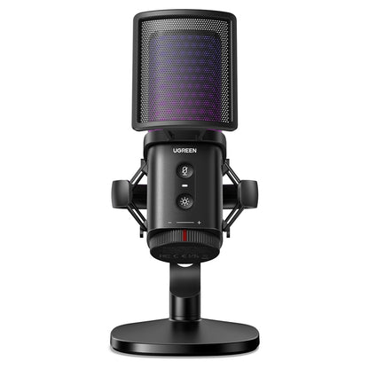 Microfon Cardioid UGREEN  CM581 (65629), RGB, USB-C, 1.5m, Negru
