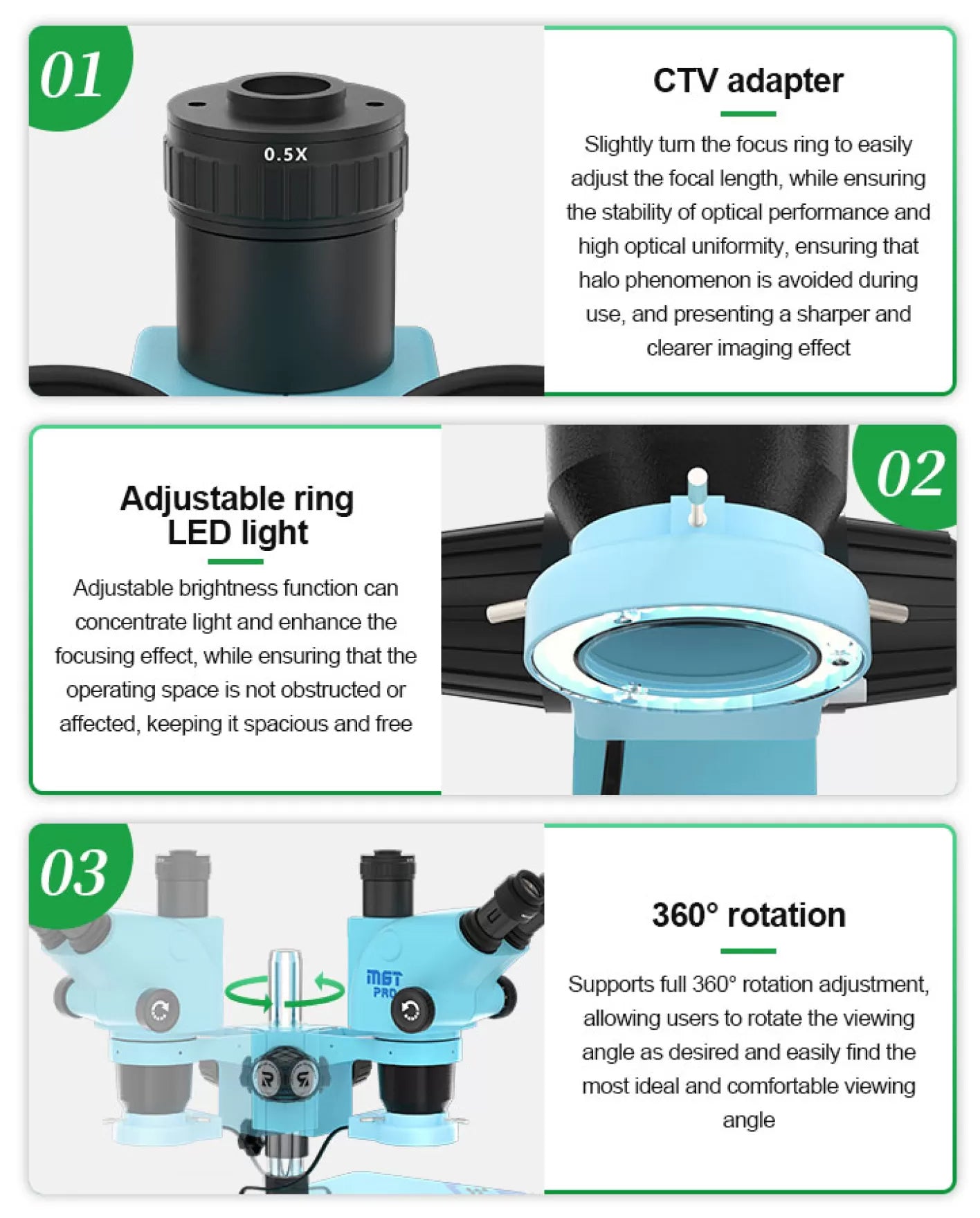 Microscop Relife RL-M6T Pro-B11, Turcoaz