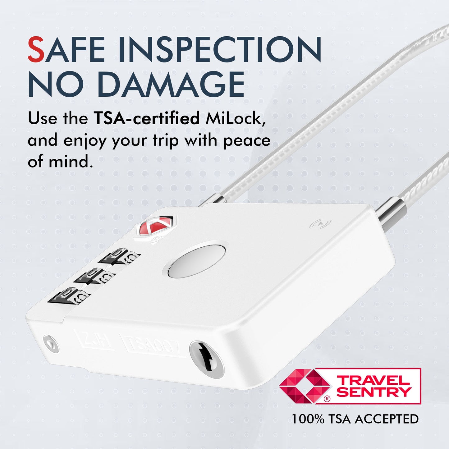 MiLi SmartTag MiLock Luggage pentru iOS Series, Alb HD-P16-L