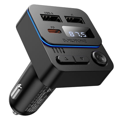 Modulator FM Bluetooth Borofone BC60 Hero, 2 x USB-A - 1 x USB-C