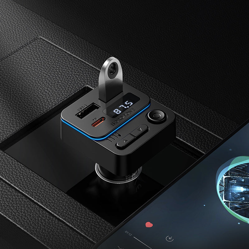 Modulator FM Bluetooth Borofone BC60 Hero, 2 x USB-A - 1 x USB-C
