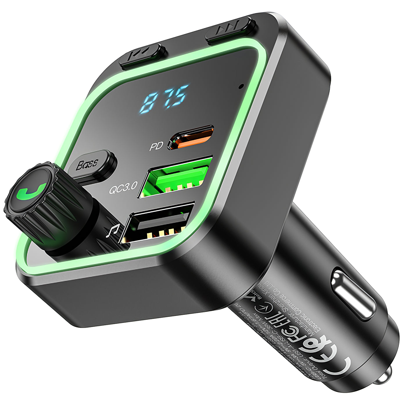 Modulator FM Bluetooth Borofone BC53 Highway, 2 x USB-A - 1 x USB-C