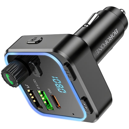 Modulator FM Bluetooth Borofone BC53 Highway, 2 x USB-A - 1 x USB-C