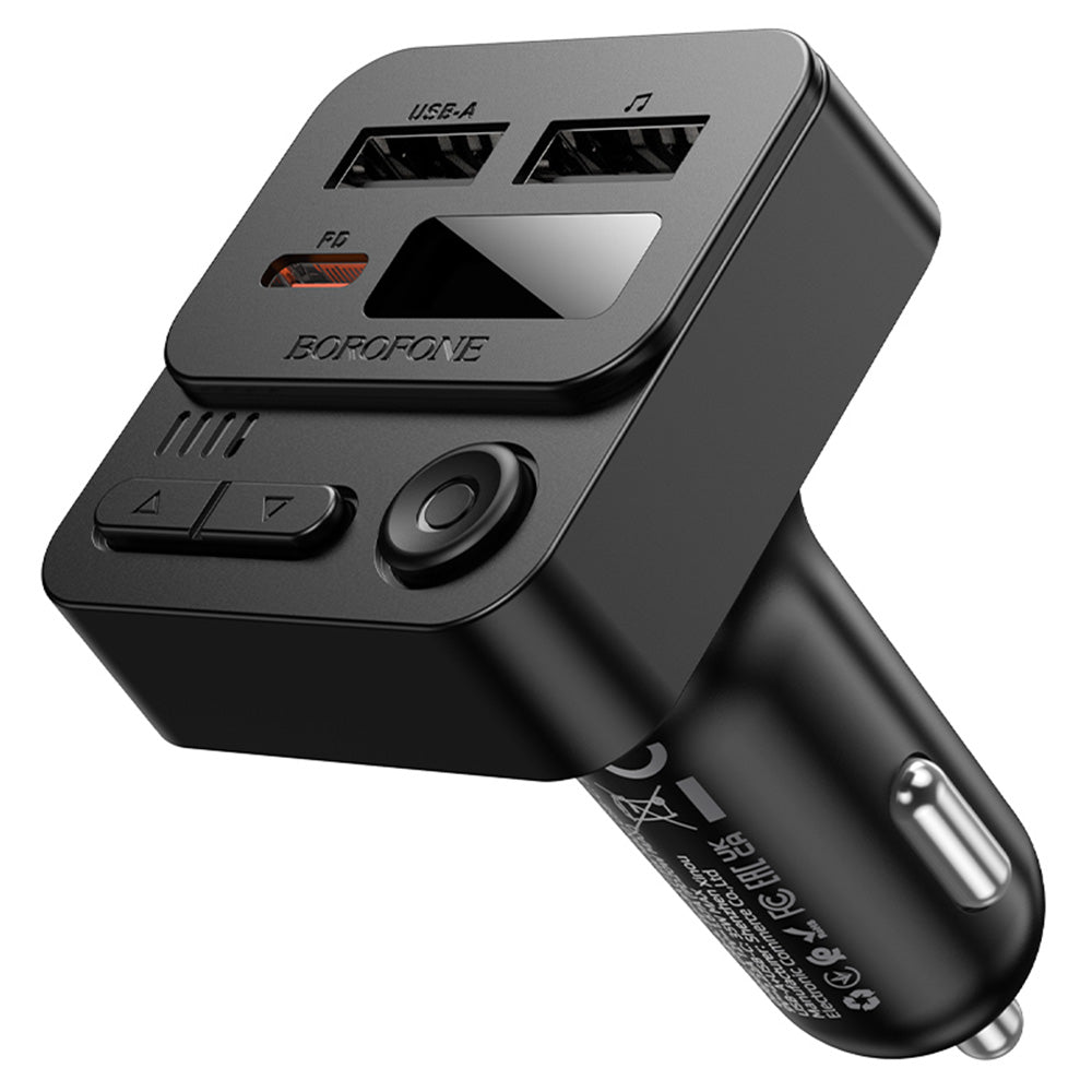Modulator FM Bluetooth Borofone BC60 Hero, 2 x USB-A - 1 x USB-C