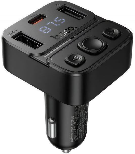 Modulator FM Bluetooth HOCO E87, 2 x USB-A - 1 x USB-C