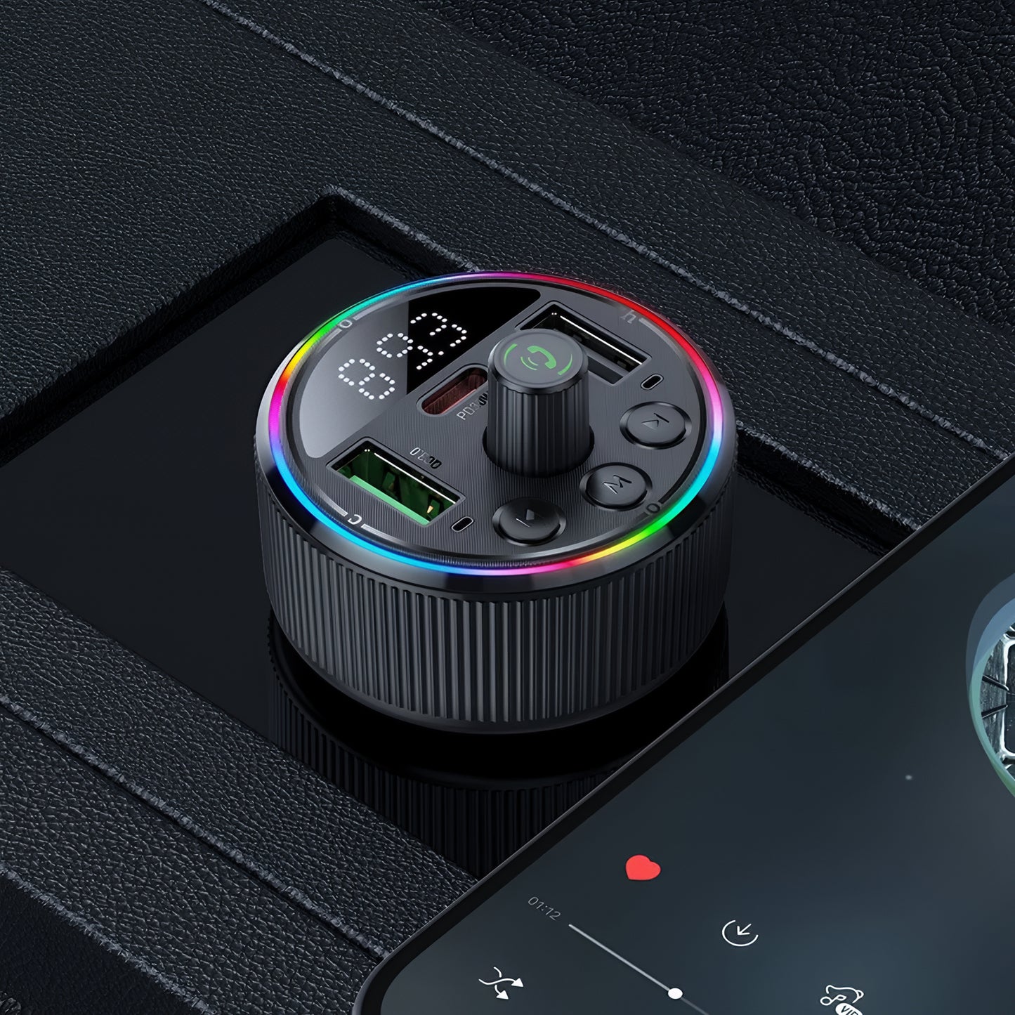 Modulator FM Bluetooth HOCO E82, 2 x USB-A - 1 x USB-C